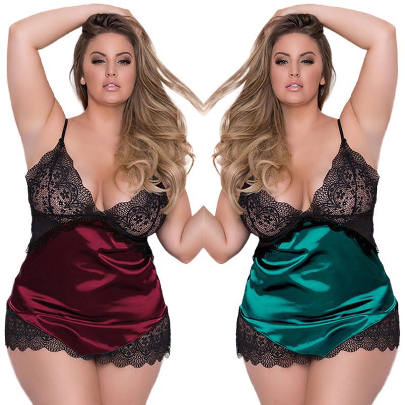Lace Trim Cami - Kadınlar için Babydoll iç çamaşırı gecelikler