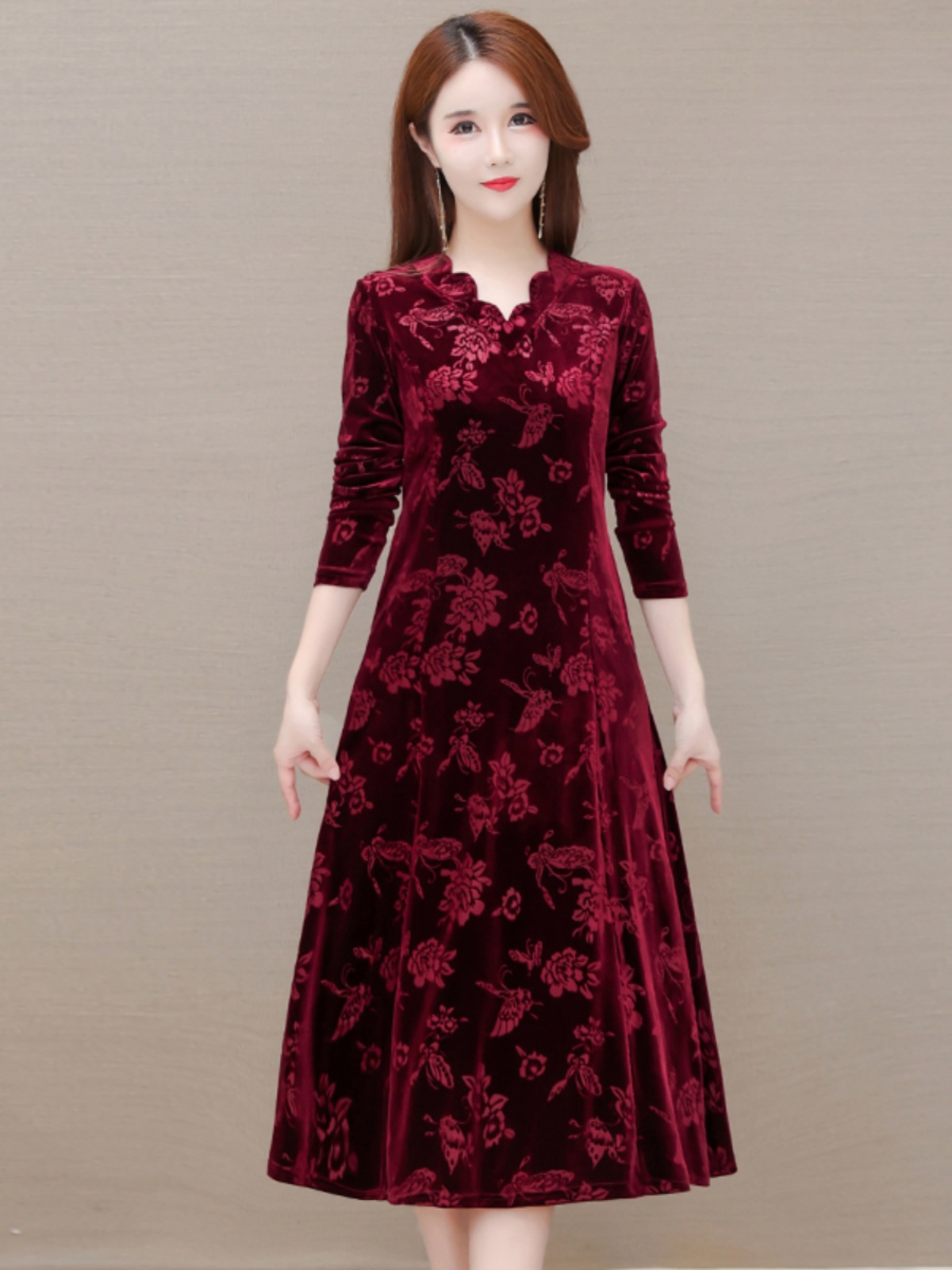 Zarif Kadife Elbise V Yaka Mid - Women Fashion Over The Years incelemesi ve fiyatı